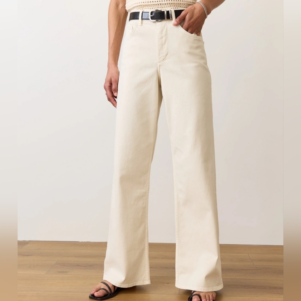 Marine Layer Off-White Flare Jeans